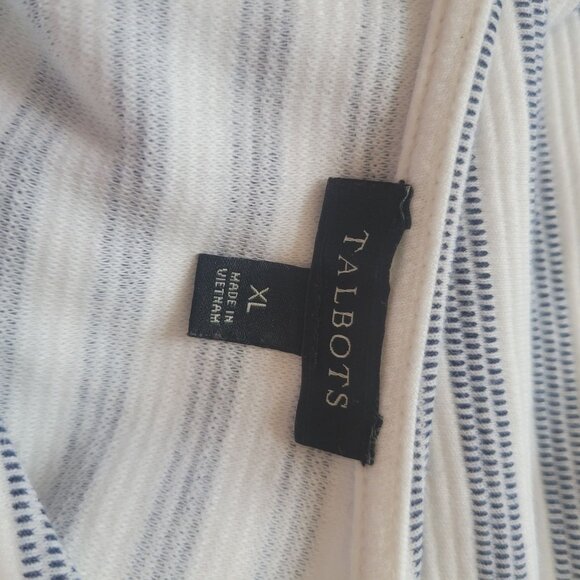 Talbots Womens XL Striped 3/4 Sleeve Cotton Blend Top - Picture 5 of 6